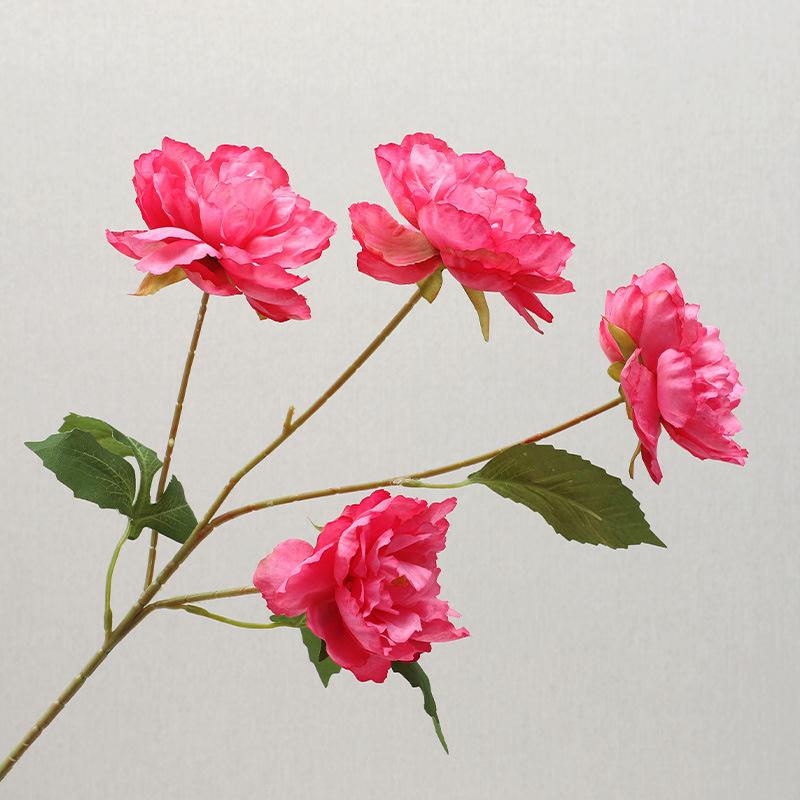 4 Head Peony Flower Simulation Home Living Room Decoration Fake Flower Interior Scenery Path