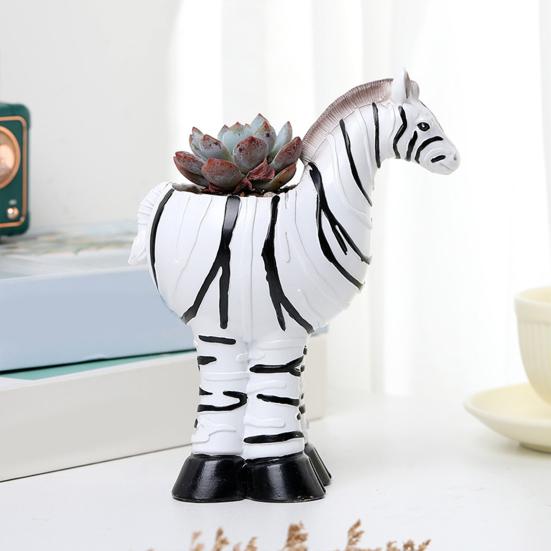 Цветочный горшок из смолы, высокопрочный, небьющийся, в форме животного, забавный, для дома и улицы, украшение стола