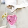 Disco Ball Keychain Heart Shape Mirror Ball Keychain Hanging Pendant Bag Charm Halloween Christmas Gift