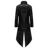 Boys Gothic Steampunk Tailcoat Vintage Long Coat Victorian Frock Coat Sequined Jacket Halloween Costume