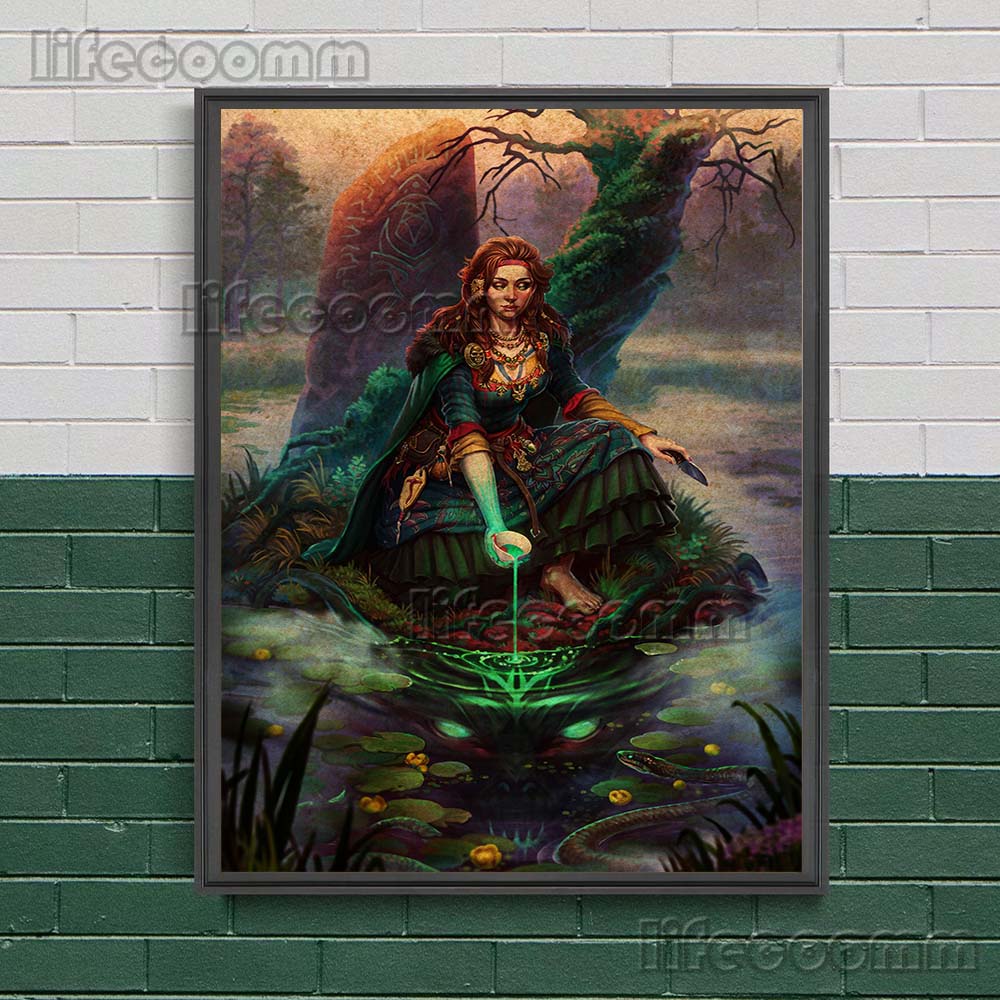 Верховная жрица и тройная богиня, винтажное настенное искусство, колдовство, магия, плакат Викки, холст с принтом, ведьма, украшение для дома, без рамки