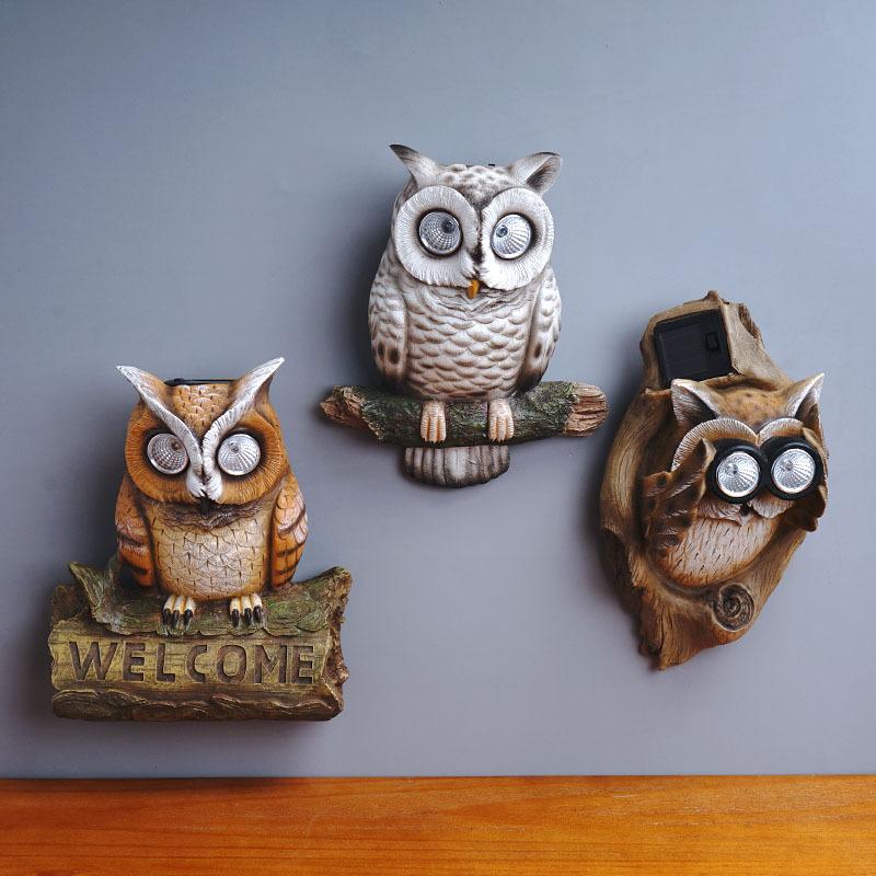 Retro Store Door Sign Hanging Welcome To Owl Decoration Courtyard Solar Lighting Landscaping Decoration Ornaments