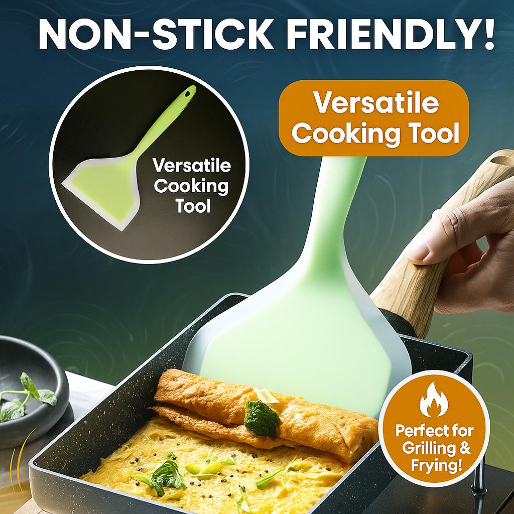 Силиконовая лопатка для сковороды с антипригарным покрытием, железной пластины, для стейка барбекю, лопатка для жарки и приготовления пиццы с широким ртом, инструмент для ручного захвата блинов