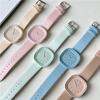 Creative Fashionable Macaron Color Square Watch Multicolored PU Watchband Quartz Watch Women Casual Watch