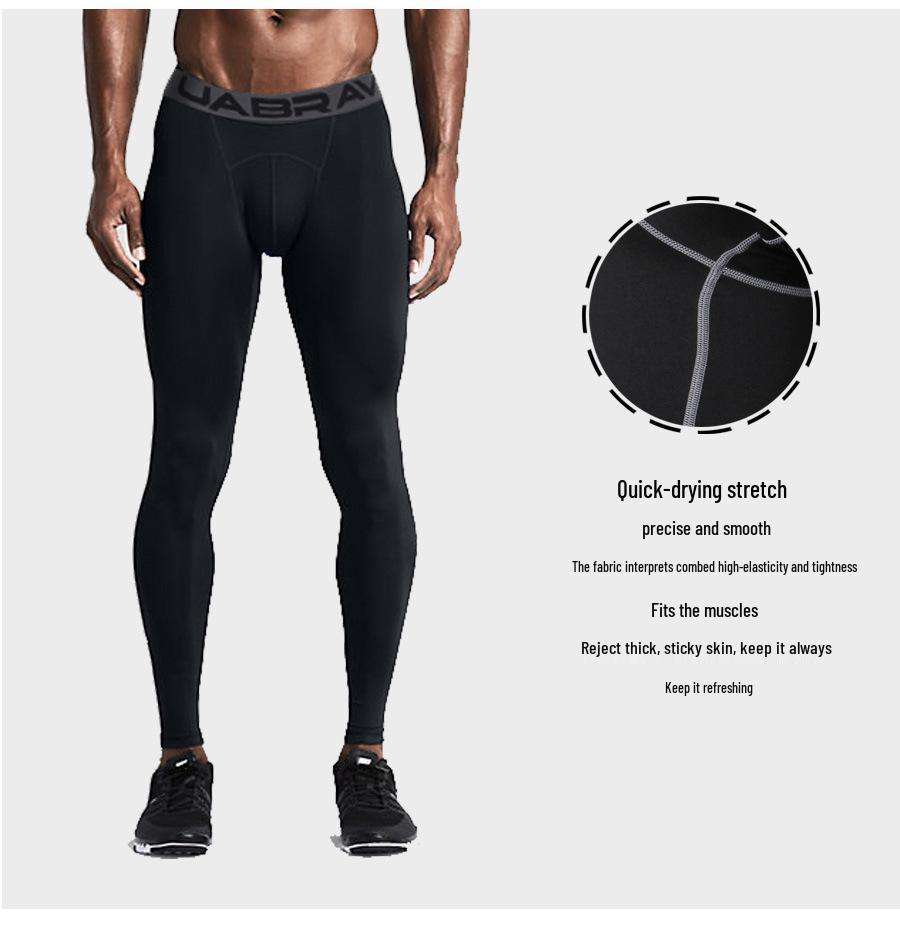 Мужские компрессионные спортивные тайтсы с быстрой сушкой для баскетбола и бега