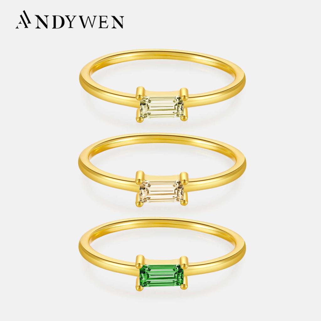 ANDYWEN Женское кольцо из стерлингового серебра 925 пробы с радужным диаметром 1,5 мм, 2023, роскошные ювелирные изделия с цветным цирконом и фианитом