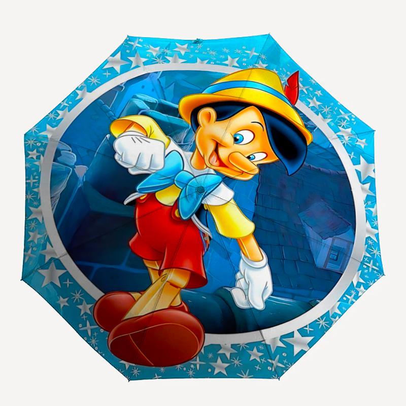 1pc Pinocchio Character Umbrella - Automatic Opening & Closing, Foldable Design, Outdoor Use, Festive Gift for Fans, Travelers, Daily Use.L0