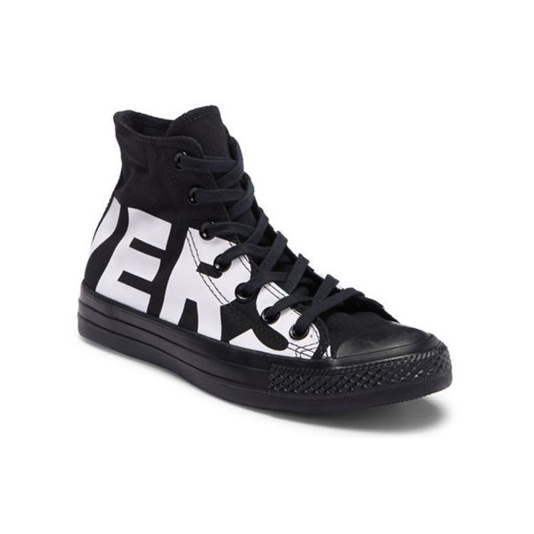 Converse Chuck Taylor All Star Hi Personality Comfortable Versatile Canvas Shoes Unisex Sneakers Black White 160887F