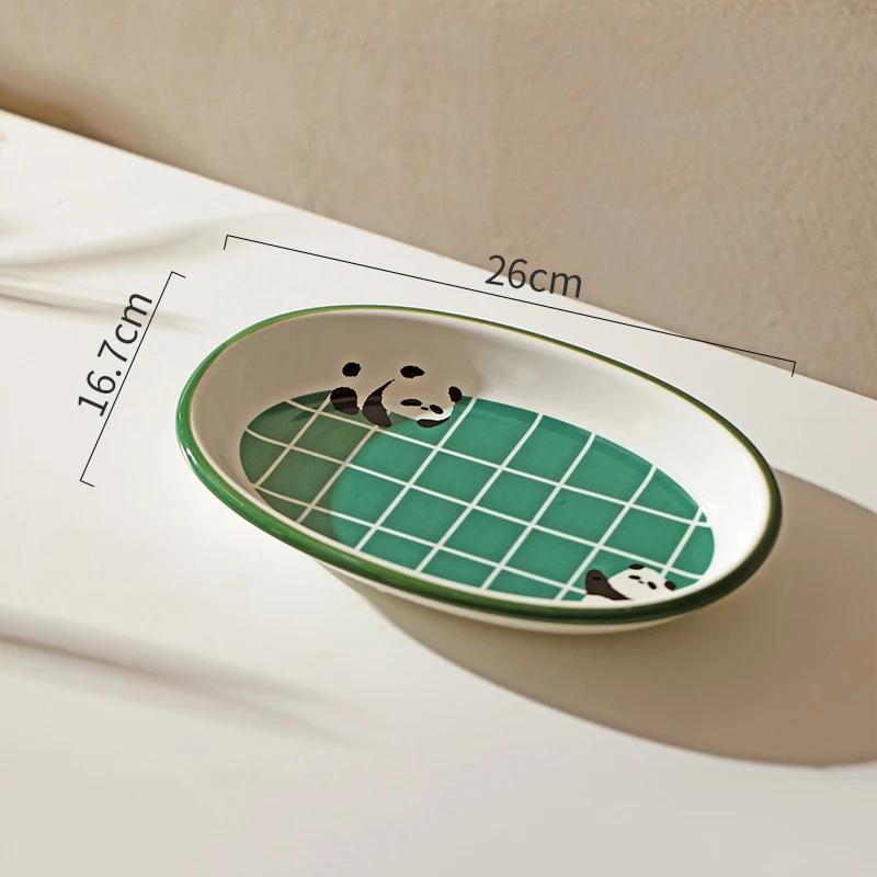 Китайский стиль мультфильм керамические тарелки легкие роскошные домашние вкусные блюда рыбная тарелка роскошный ресторан фруктовый салат тарелка