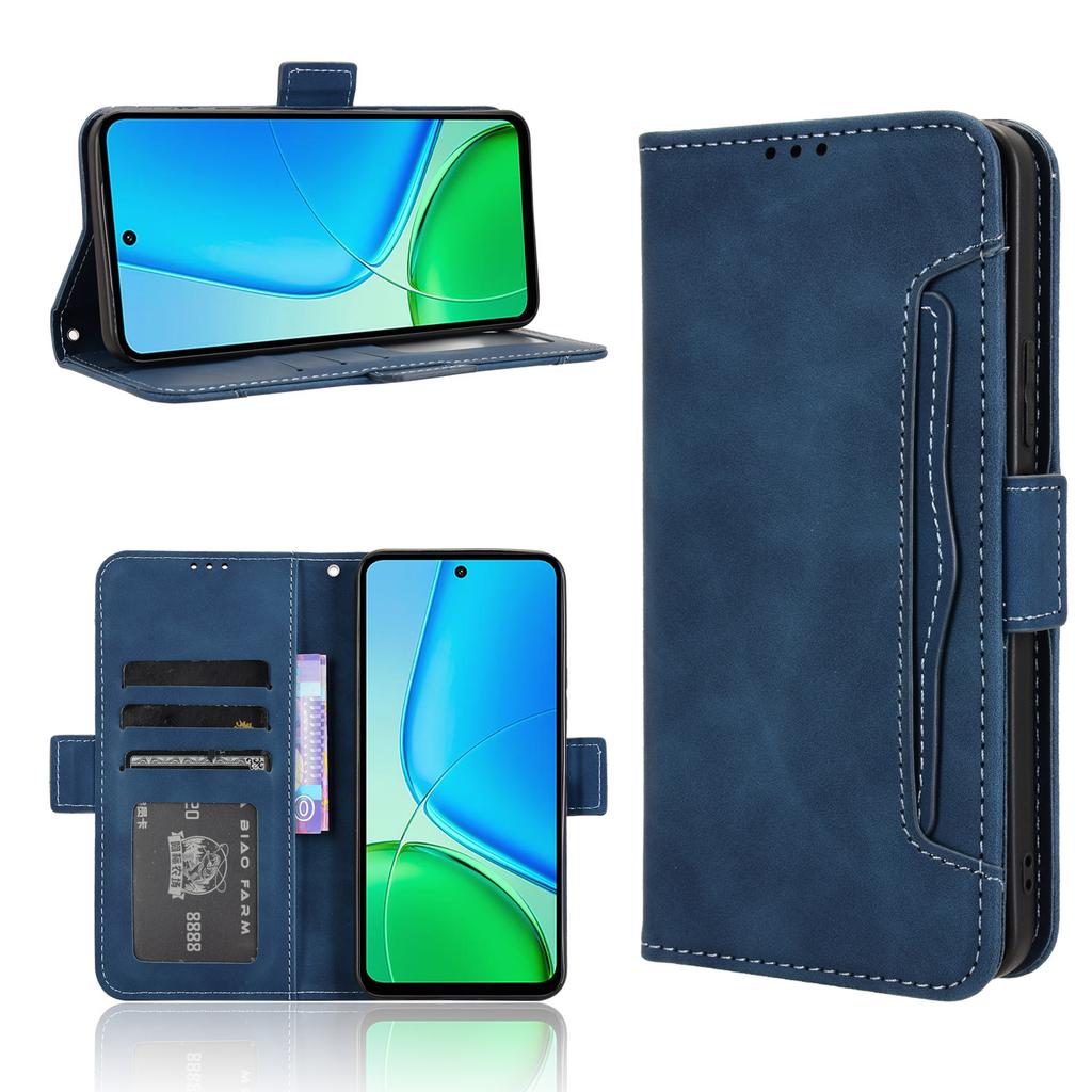 For vivo Y29 4G Leather Case Phone Wallet Cover with Multiple Card Slots