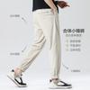 Quick drying ice silk four sided elastic summer thin casual pants for men