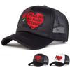 Unisex Love Rose Embroidery Baseball Net Caps Spring Summer Outdoor Adjustable Casual Hats Dad Hat Sunscreen Hat