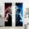 2PCS Technology Sense Game Controller Printed Curtains, Semi-Blackout, Living Room Bedroom Game Room Decorative Curtains