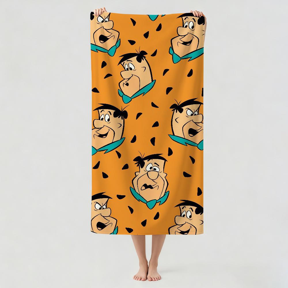 Мультяшное милое полотенце F-FlintStones для сушки, банное полотенце, подходит для легкого плавания, кемпинга, йоги, пляжа, прогулок