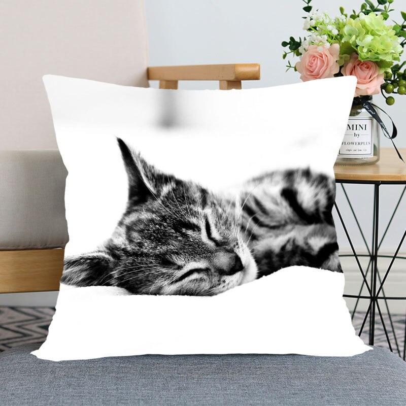 45x45 см полиэстер, Новое поступление, наволочка с изображением кошки, домашнего декора, наволочка, наволочка на невидимой молнии