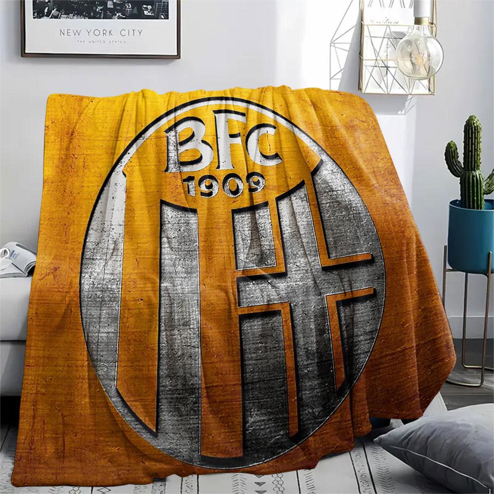 1PC Bologna FC 1909 Patterned Flannel Blanket Suitable For All Seasons for Home Decor Warmth and Comfort Gifts Holiday Present