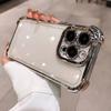 Luxury Transparent Plating Shockproof Phone Case for iPhone 16 15 14 13 Pro Max Soft Bumper Cover