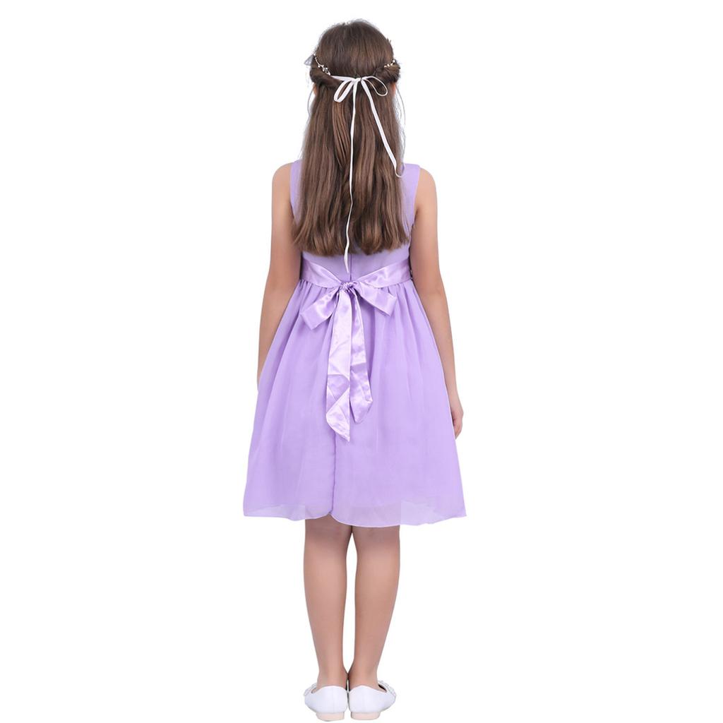 Kids Girls Ball Gown Prom Wedding Bridesmaid Chiffon Summer Party Dress