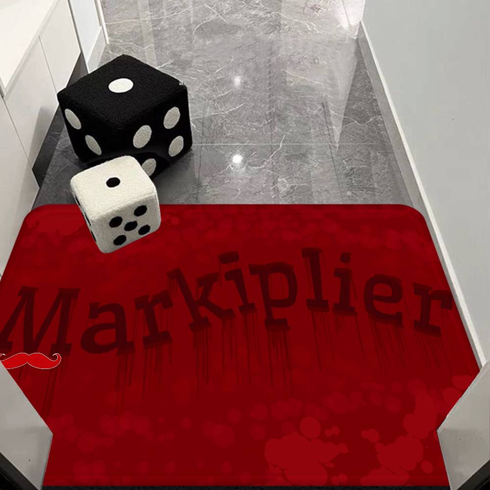 Markiplier Logo Floor Mat INS Style Soft Bedroom Floor House Laundry Room Mat Anti-skid Household Carpets