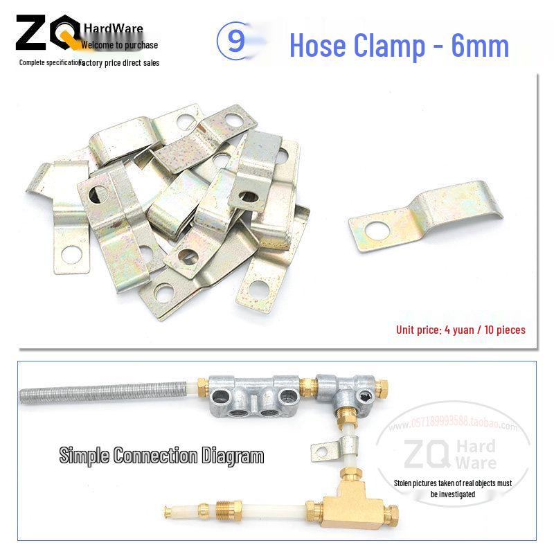 Oil Circuit Distributor Set: Nylon Tube, Copper Double-Ended Plug, Bushing, Inner Snap Ring (810x1 to 1/4), 68mm.