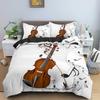 3pcs Bedding Set Music Guitar Instrument Piano 3D Print Cozy Duvet Cover King Queen Twin Size Birthday Gift Bedroom Decor