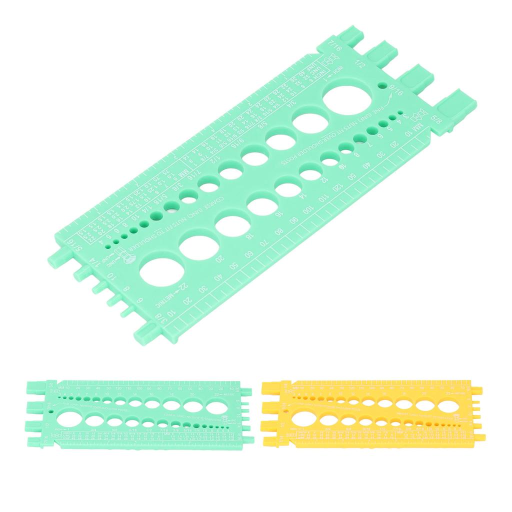 Инструмент для измерения болтов, пластиковый, интегрированный, портативный, дюймовая и миллиметровая шкала, резьбомер для гаек и болтов