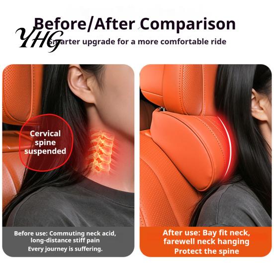 Memory Foam Cushion Car Headrest Pillow for Neck Support, with Pain Relief Adjustable Strap, Universal Ergonomic Lumbar Support Auto Truck SUV