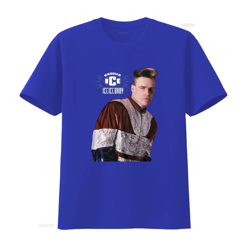 Vanilla Ice Baby Single Cover Mens T Shirt Iib Rapper Hip Hop Pop Music vintage Washed fashion Soft graphic Versatile homme