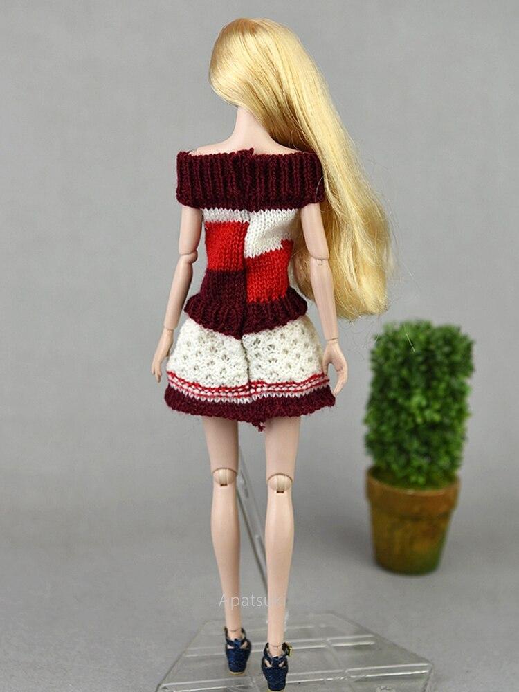 Вязаный вручную свитер ручной работы для куклы Барби, наряды, платье, 1/6, аксессуары для кукол, игрушки для детей, подарок