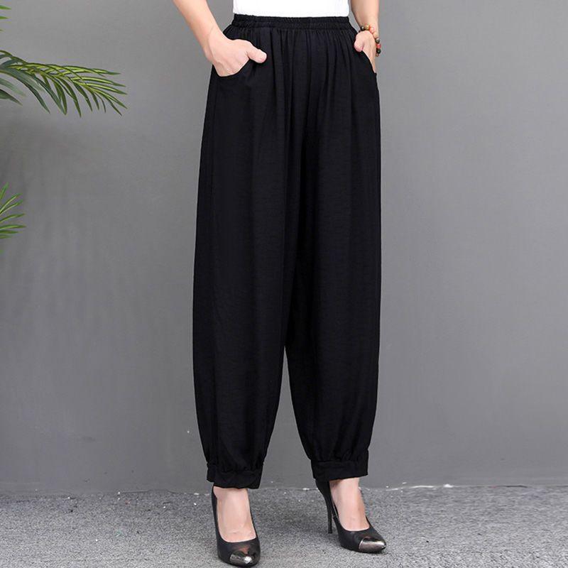 Women's Summer Lantern Pants Middle-aged and Elderly Casual Pants Square Dance Vacation Style Floral Pants In Various Colors