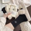 Женские осенне-зимние бархатные и толстые теплые носки средней длины с кружевной вышивкой