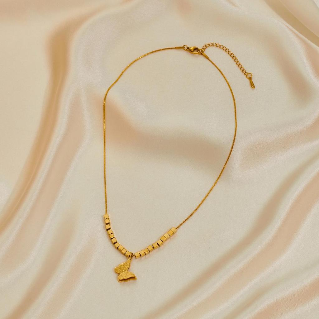 Комплект женских украшений из нержавеющей стали: Не тускнеющее ожерелье, серьги и кольцо - Модные аксессуары