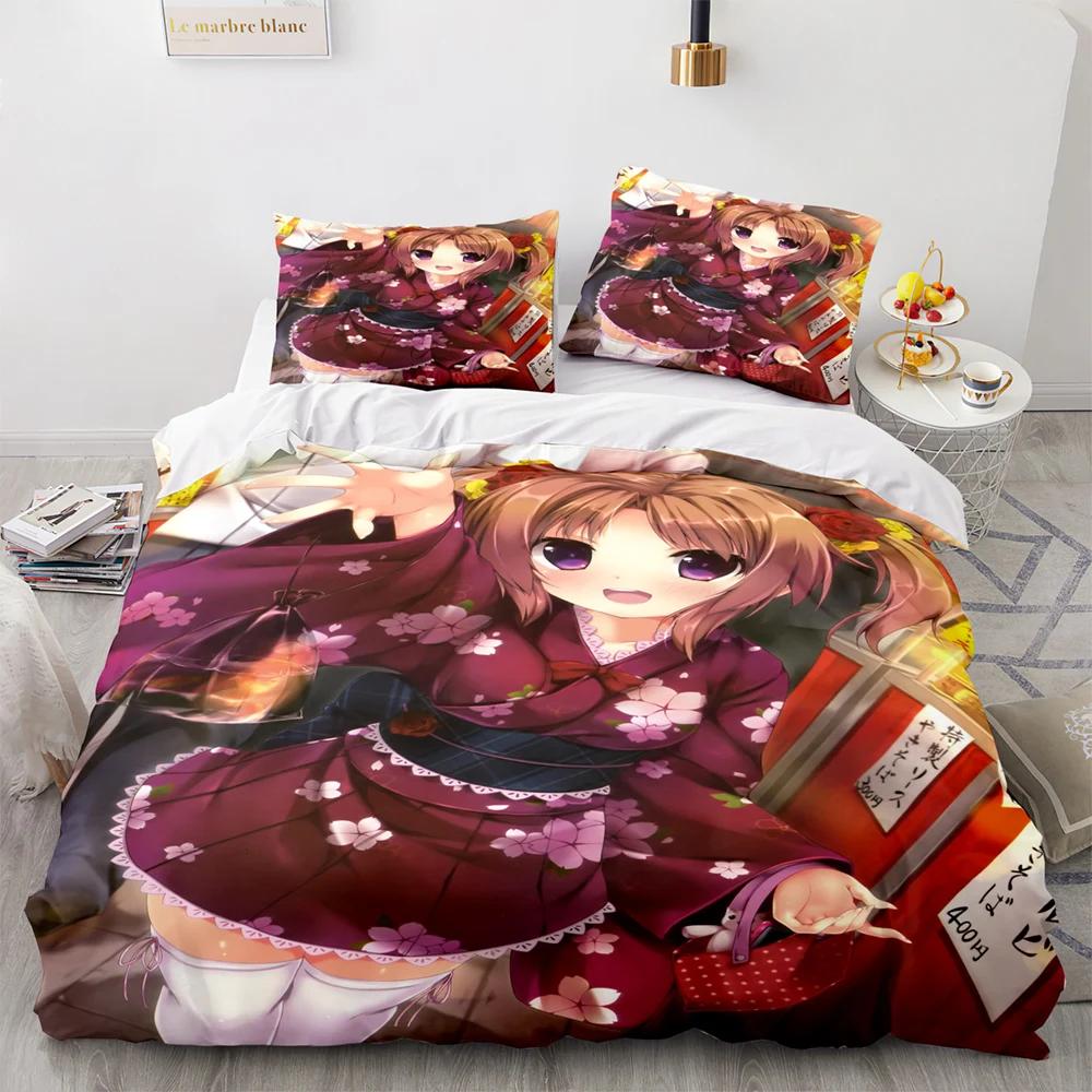 3D Printed Kawaii Girl Bedding Set Anime Sexy Girl Duvet Cover Double Twin Full Queen King Adult Kids Bedclothes Quilt Cover
