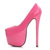 Модные сексуальные туфли на экстремально высоком каблуке 18 см, женские туфли на платформе, черные, красные, розовые, туфли-лодочки на каблуке, большие размеры, фетиш-туфли для стриптиза, женские