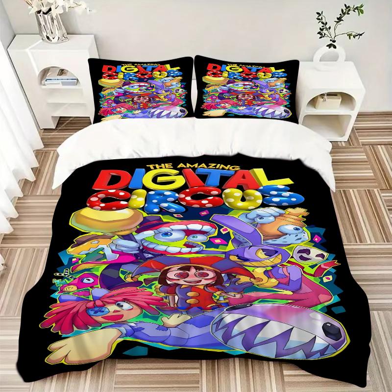 3Pcs Digital Circus Bedding Sets For All Sizes New 3D Printed Bed Cover Comforter Duvet Cover Pillowcase Bedroom Decoration