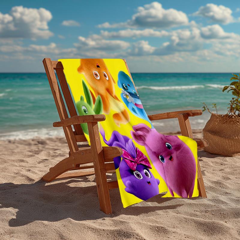 Ultra-Soft Beach Towel with Sunny Bunnies Theme,Ideal for Pool - Camping, Diving - Perfect Travel Essential, Vibrant Beach Towel.