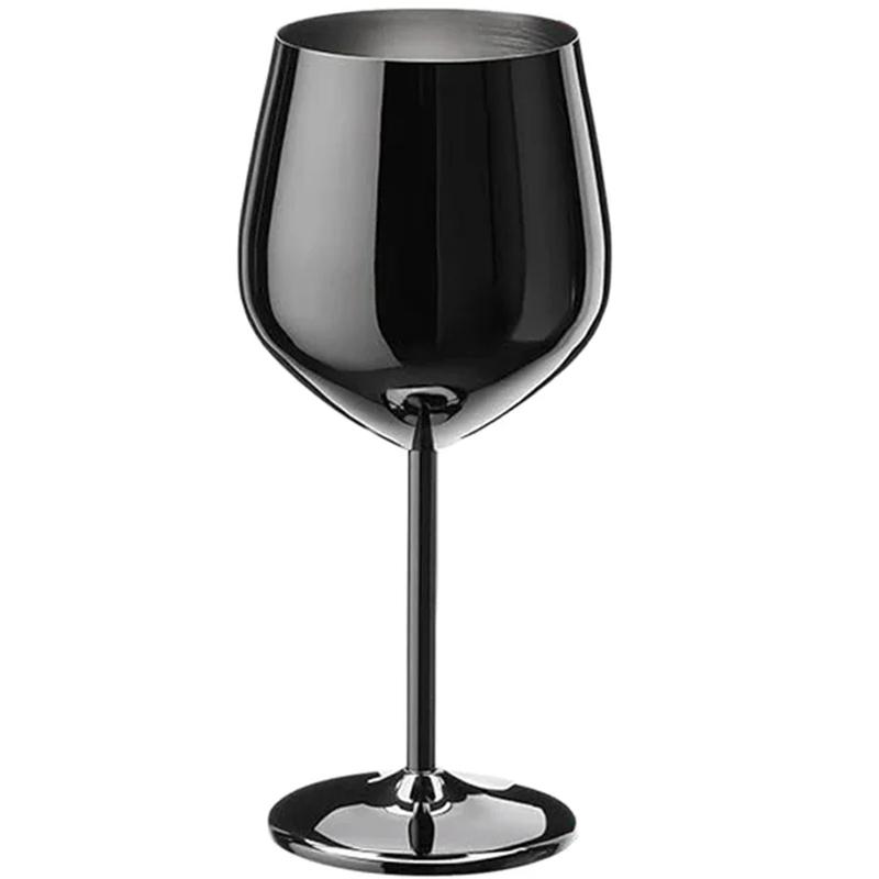 Бокал для вина из нержавеющей стали 500 мл 304 цвета розового золота, серебра, золота, прочный металлический бокал для красного вина, шампанского, для бара, вечеринки