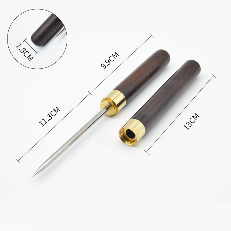 Ice Pick With Cover Stainless Steel Ice Pick with Wooden Handle Kitchen Icepick Bartender Breaking Ice Tool