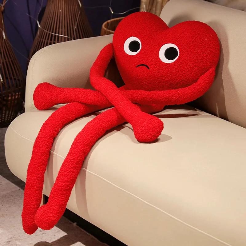 Creative Long Arms Love Heart Shape Pillow Cute Stuffed Red Black White Heart Pillow Soft Plush Toys Lover Friends Festival Gift
