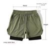 Мужские двухслойные шорты для бега, мужские короткие брюки 2 в 1, спортивные шорты для фитнеса, быстросохнущие пляжные шорты-бермуды со встроенным карманом