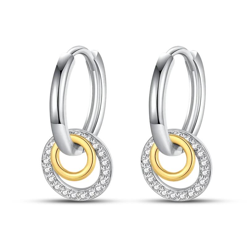 Серьги-кольца из серебра 925 пробы 'Любовь Перо Луна Звезда Сердце', подходят для оригинальных подвесок, для женщин и девочек, гвоздики, ювелирные изделия, подарки
