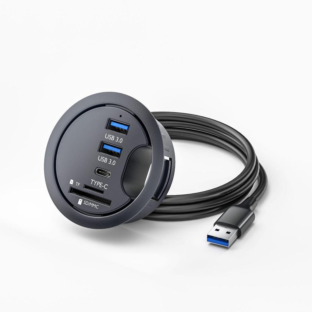 USB 3.0 концентратор для рабочего стола со считывателем SD/TF карт для офисного компьютера
