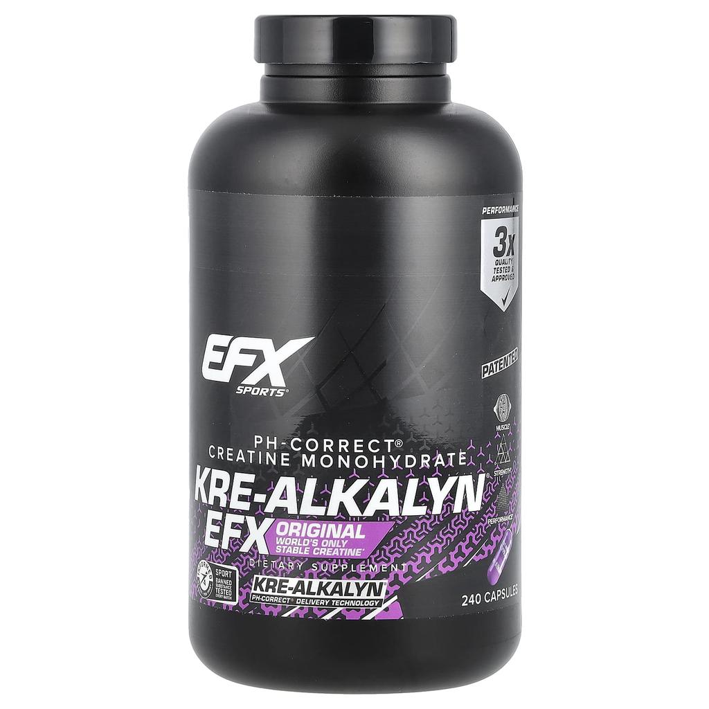 EFX Sports Kre-Alkalyn EFX, 1,500 Mg, 240 Capsules (750 Mg Per Capsule)