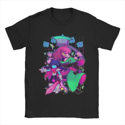 Игровые футболки Deltarune для мужчин  Повседневные футболки 100% хлопок Круглый вырез Короткий рукав Футболки 4XL 5XL Топы