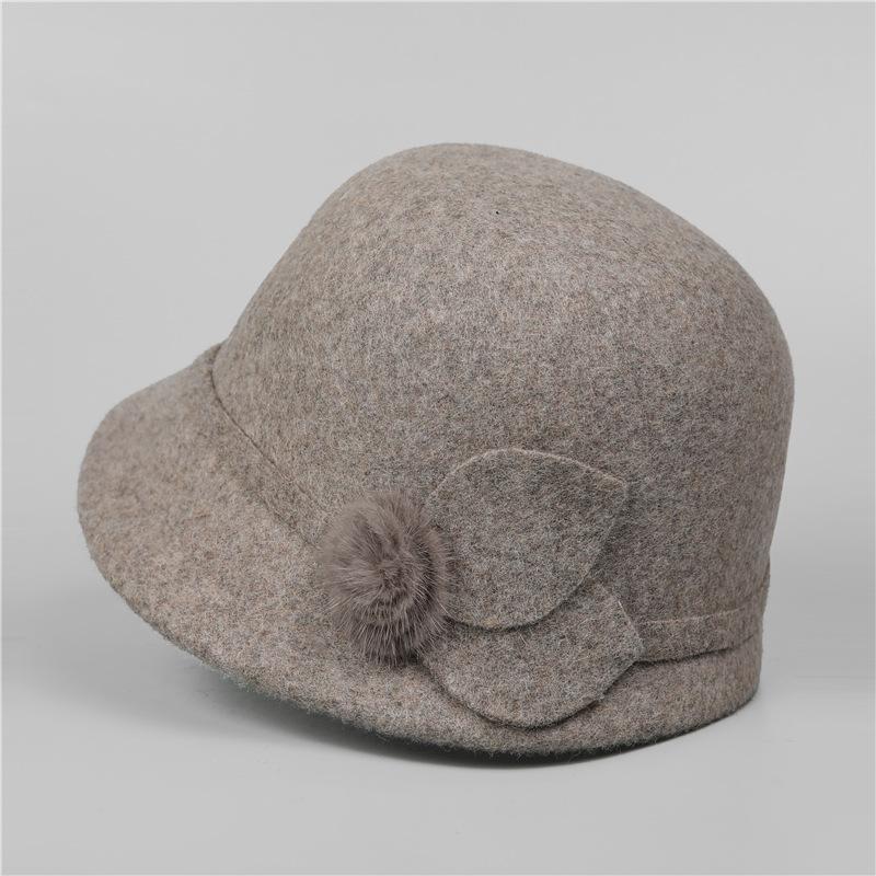Осенне-зимняя шляпа женская шерстяная шляпа-котелок утолщенная теплая шляпа