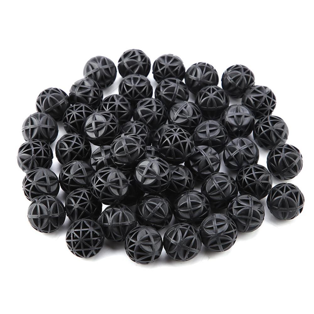 50Pcs Set Durable Black Bio Porous Filter With Sponge 16mm/26mm Aquarium Filter Material Porous Structure Bio Balls Fish Tank