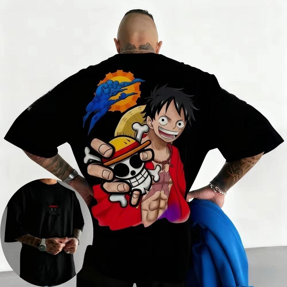One Piece Luffy Zoro Graphic T Shirts Man Anime Print Summer Y2k pure Cotton Casual Short Sleeve Tee 2026 New Summer Men