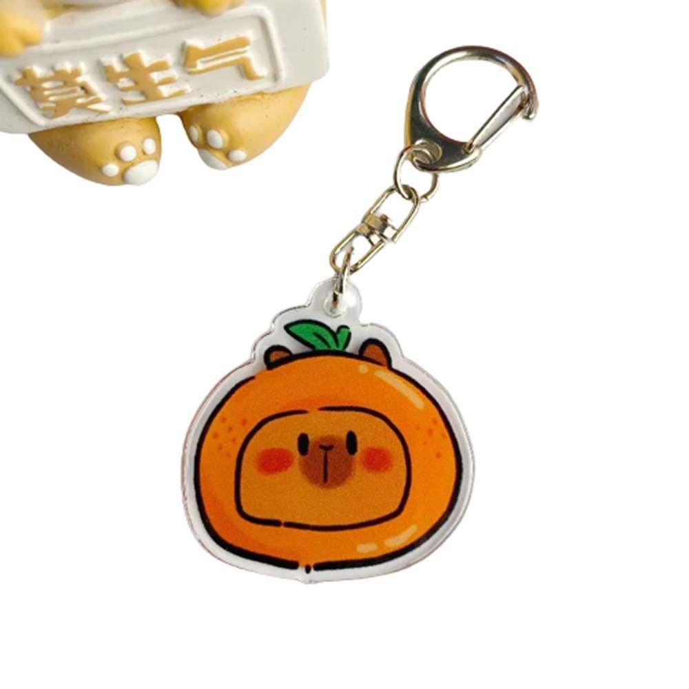 Cartoon Capybara Cartoon Capybaras Keyring Acrylic Kapibala Keyrings  Hanging Accessory