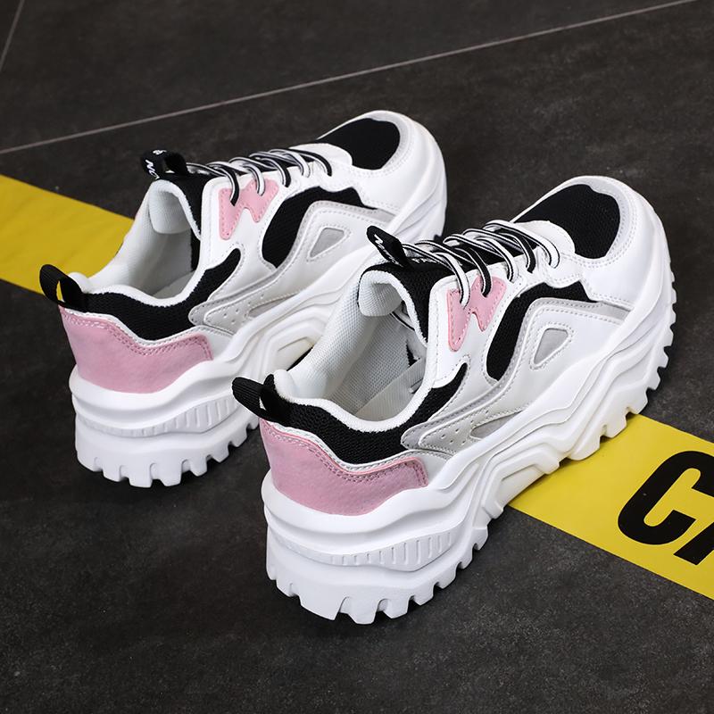 Женская обувь на высоком каблуке с толстой подошвой, весенне-осенняя женская резиновая легкая спортивная обувь для бега на открытом воздухе для фитнеса и улицы