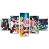 Wall Art Poster HD Printing 5 Pieces Anime Characters Canvas Paintings Modern Living Room Decoration Home Modular Frame Pictures